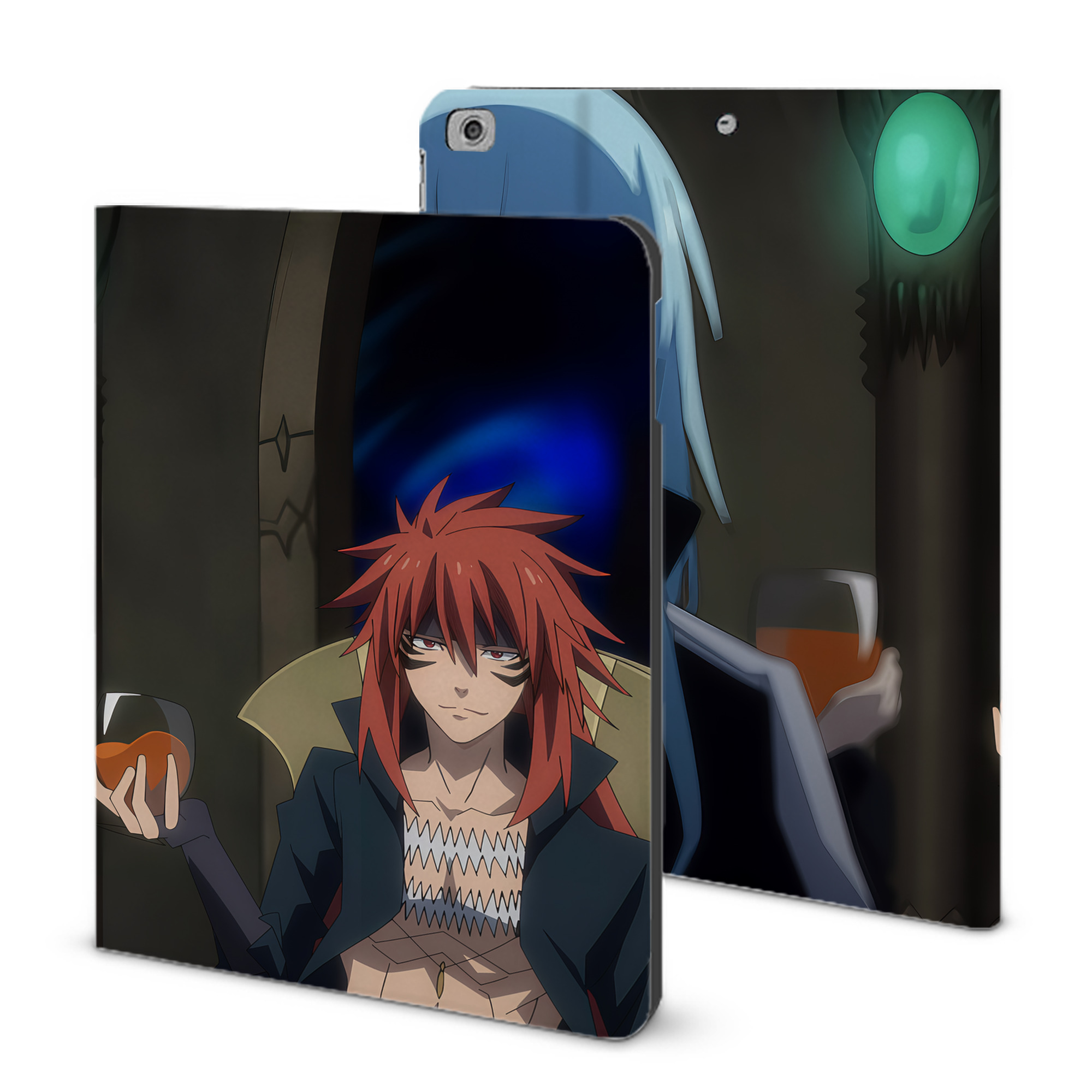 （画像用） 転スラ Regarding Reincarnated to Slime IPad ケース ブック型 PUレザー TPU 耐衝撃 軽量 薄型 ペン収納なし 全面保護 IPad 各モデル対応